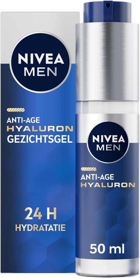 NIVEA MEN Hydraterende Anti-Age Gezichtsgel - Normale en rijpe huid - Creme Gezicht - Gezichtscreme Met hyaluronzuur - Gezichtsverzorging - 50 ml
