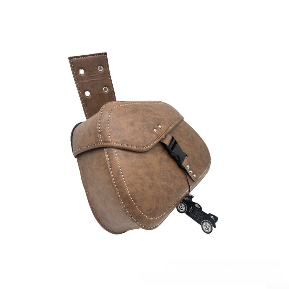 Sacoches de selle de moto vintage, sacoches latérales de grande capacité, imperméable, en cuir PU, sac à bagages de moto (serrure à code)