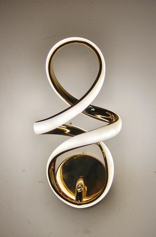 TRIPPING Spiral Design Shape LED Wall Lamp: Modern Infinity Profile, 3-in-1 Light Color, Elegant Dual Loop Design - Energy Efficient and Stylish Lighting Fixture for Living Rooms, Bedrooms, Hallways