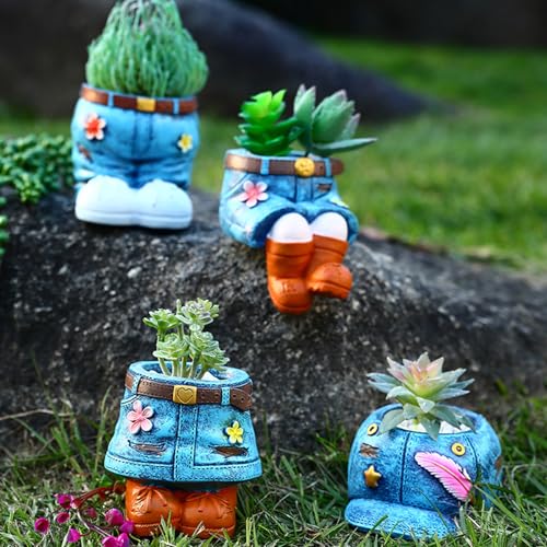Pot de fleurs décoratif en résine robuste de qualité supérieure - 5