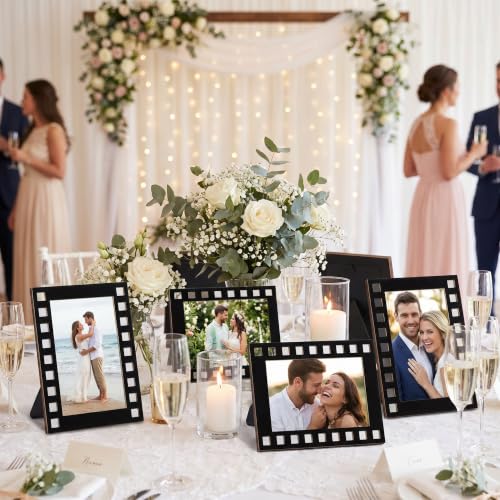 Image of AceOrbit 3 Pcs Filmstrip Picture Frame Vintage Wood Cinematic Film Photo Frame Fit 4 x 6 Inch Picture with Clear Acrylic Cool Handicrafts Tabletop or Wall Mounting for Display for Farmhouse Home Decor