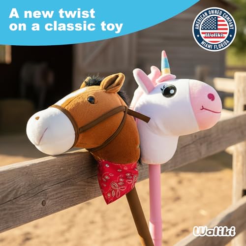 WALIKI Stick Horse Toy for Boys and Girls | Fun Cowboy & Cowgirl Pretend Play | Cool Toys for Kids Ages 3 4 5 6 | Birthday Gift for Active Toddlers (Brown) - Image 4