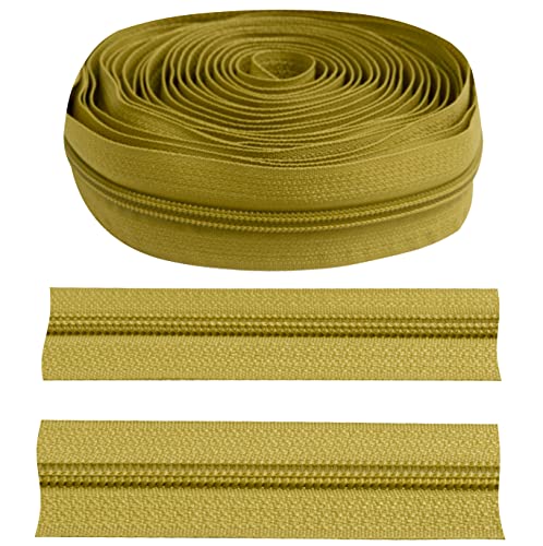 AERZETIX - C62668 - Fermeture éclair/à glissière Spirale 5 mètres N°5 sans Curseur - Couleur: Moutarde - en Nylon - pour Housse de Protection vêtement Coussin Jupe Robe Jeans Gilet