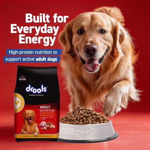 Image of Drools Adult Dry Dog Food, 20kg | Chicken and Egg Flavour | Brain Development | Easily digestible | Growth and Development