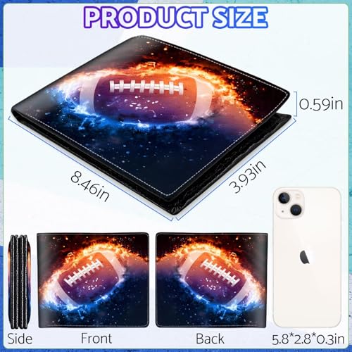 Image of Boys Wallet for Kids, Cool Kids Wallet for Boys Ages 8-10 9-12 11-15, Funny Football Leather Bifold Rfid Blocking, Coin Pocket Id Window for Teen Men Youth Guys Birthday Christmas Gifts