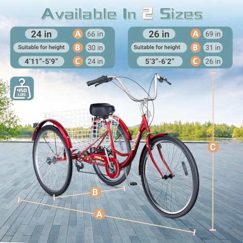 Betterland 26 Inch Cruiser Tricycle