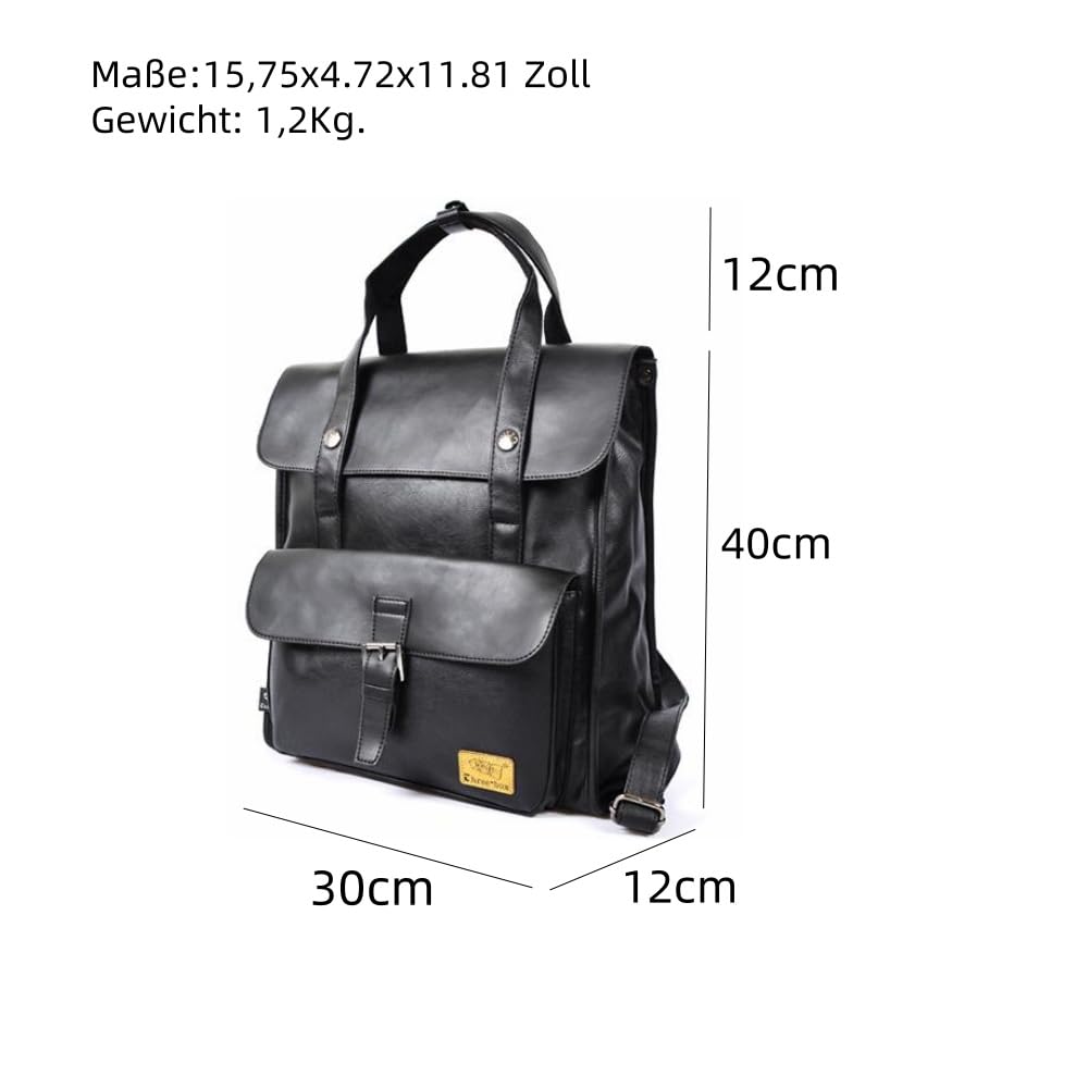 Retro skóra PU Vintage plecak turystyczny plecak dla kobiet i mężczyzn, torba na ramię na laptopa o przekątnej ekranu 13"