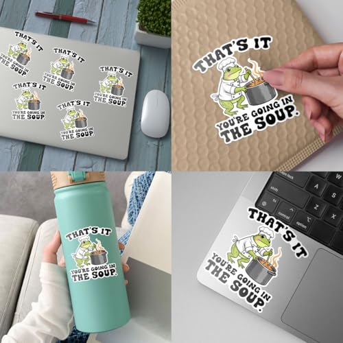 Pack 3 pegatinas de rana chef meme de cocina troqueladas vinilo resistente 3
