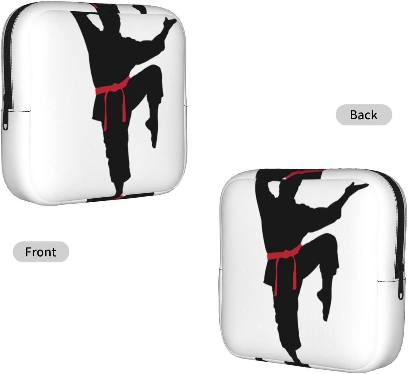 Karate Men Print Women Period Bag Sanitary Pouch Portable Pad Pouch Tampon Holder Small Zipper Pouch Storage Bag