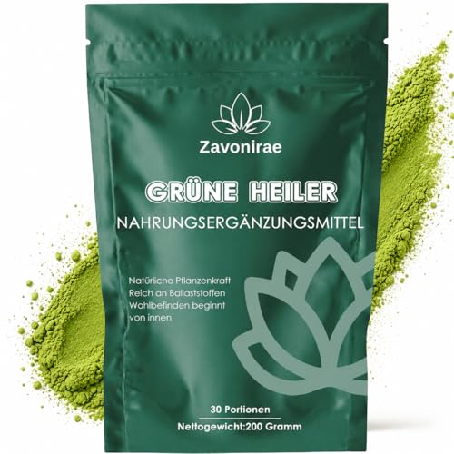 Grüne Entgiftungspulver helfer 200g Superfood Pulver Greens Pulver Pflanzenpulver mit Matcha Gerstengras Heidelbeeren Rich in Macronutrients Micronutrients & Fiber