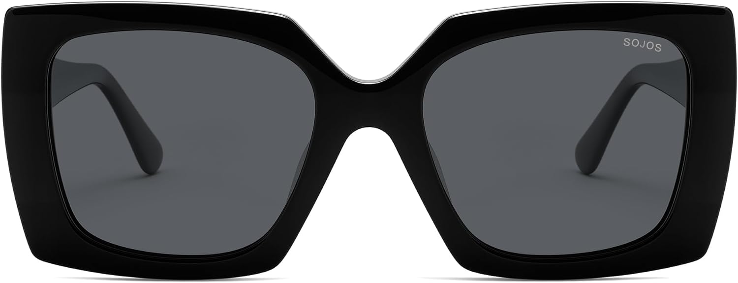 SOJOS Retro Oversized Square Acetate Sunglasses Women, Polarized Trendy Ladies Shades Sun Glasses, Big Crush