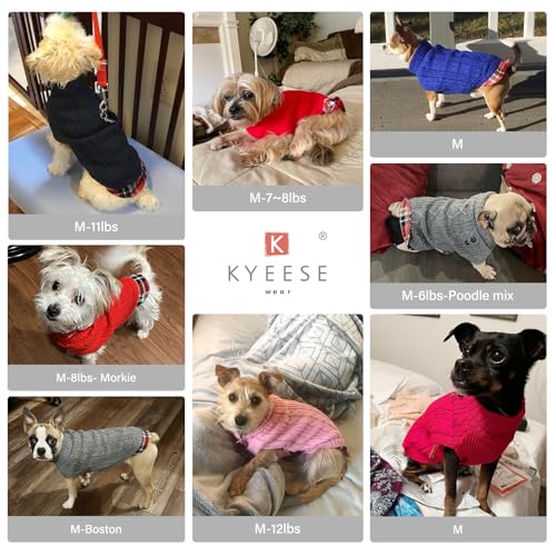 Kyeese Dog Sweaters Pullover Small Dog Sweaters With Gingham Patchwork Dog Sweaters For Small Dogs Male Knitwear Warm Pet Sweater Dog Clothes Dog Coats For Fall Winter thumb #5