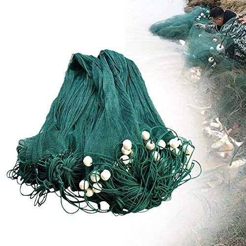 Fishing Nets for Saltwater & Freshwater, Hand Made Beach Seine Cast Polyethylene Nets for Small Fishing Shrimp Cast Net with Float Bobbers Lead Sinker 33FT