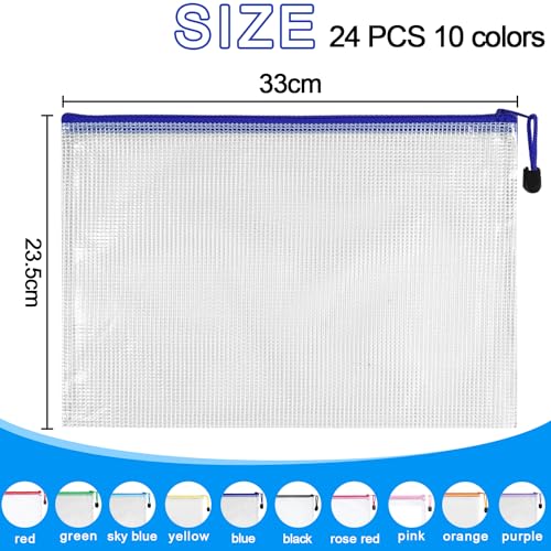 Bolsas de malla con cremallera impermeables, carpetas de plástico para documentos compactas 2