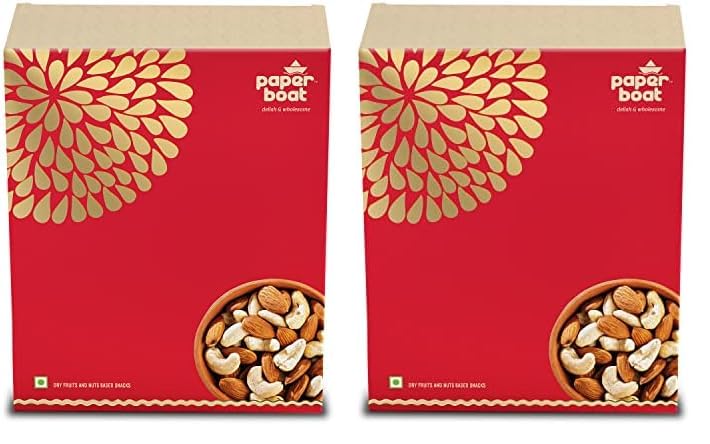 Image of Paper Boat Assorted Dry Fruits Gift Pack, 400g| Kaju Badam Mixed Nuts| Diwali Gift Hamper I Premium Festive Gift Box (Pack of 2)