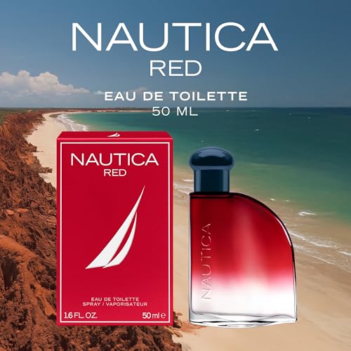 Image of Nautica Color Red Eau de Toilette for Men, Aromatic Fougere Fragrance, Notes of Black Pepper, Lavender and Rosemary, 1.6oz