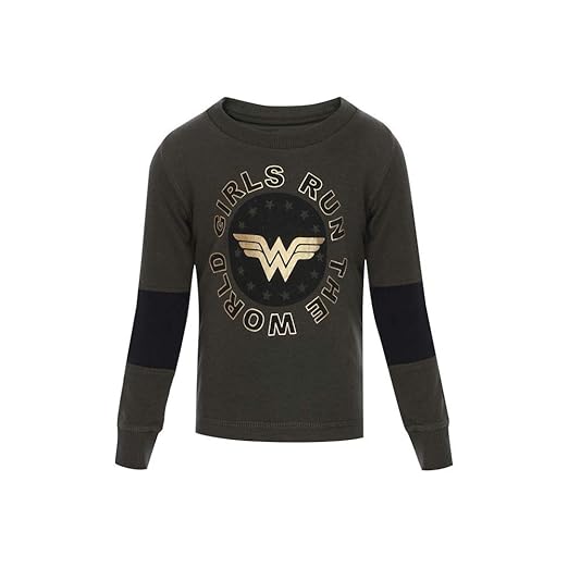 Wonder Woman By Kidsville Cotton Girl Sweatshirt (STY-18-19-005919_Green_5-6 Years)