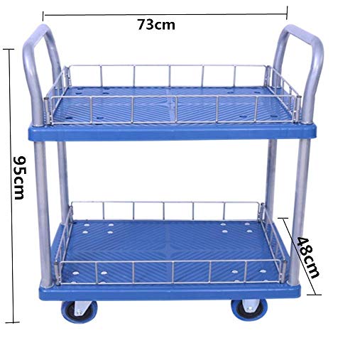 Carretilla multipropósito plegable con ruedas silenciosas azul miniatura 2