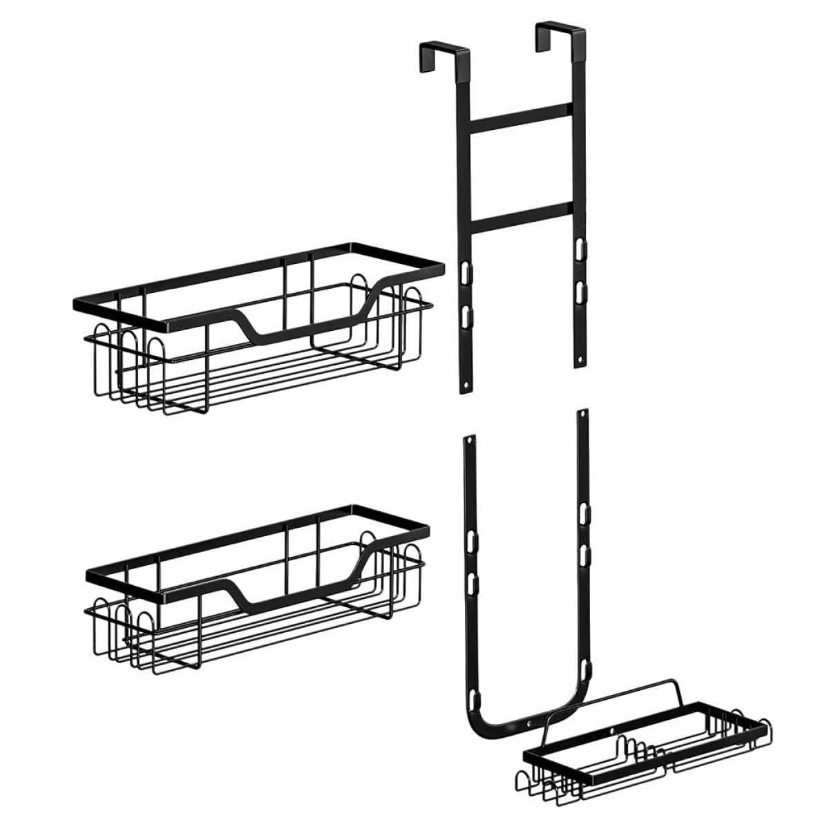 Sosoport Hanging Shower Caddy Over The Door Metal Bathroom Shelf with Soap Holder No Drilling Assembly Organizer Rack