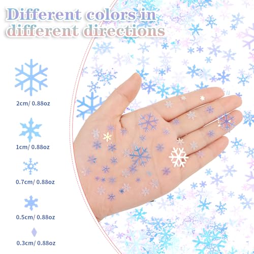 Image of FOIMAS 4000pcs Christmas Snowflake Confetti,Iridescent Snowflake Confetti Metallic Table Scatter Glitter for Winter Wonderland Party Home Decoration