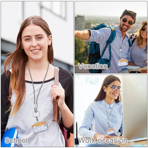 Vicloon Schlüsselband Lang, Nylon Lanyards mit karabiner, Schlüsselbänder Umhängebänder mit Drehbarem Metallclip Abnehmbare Neck Lanyard Langes Handgelenk Paracord Schlüsselanhänger(Asche)