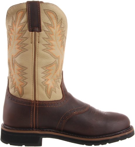Justin Original Work Boots Men's Stampede Work Boot,Waxy Brown/Sawdust,9.5 D US