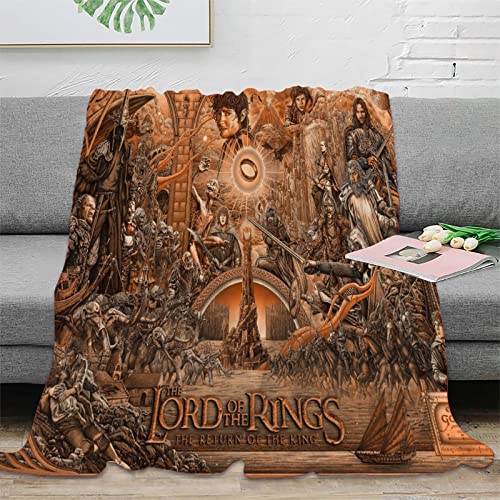 3D Le Seigneur Des Anneaux Couvertures Polaires Pour Adultes Enfants Couverture De Personnage De Film Anime Film Couverture De Jet,Couverture En Microfibre Douce Pour Canapé-Lit Et Chaise 100X130cm