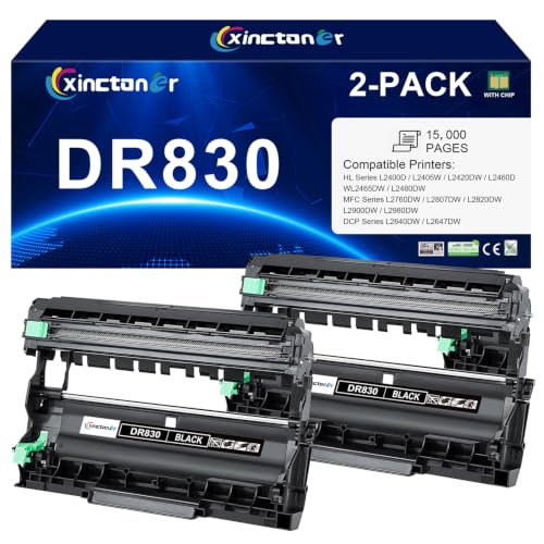Image of DR830 Drum Unit DR 830 DR-830 Drum for DCP-L2640DW MFC-L2820DW | Compatible for Brother DR830 Drum Use for HL-L2405W HL-L2460DW MFC-L2820DW HL-L2480DW HL-L2400D Printer (Not Toner, 2-Pack)