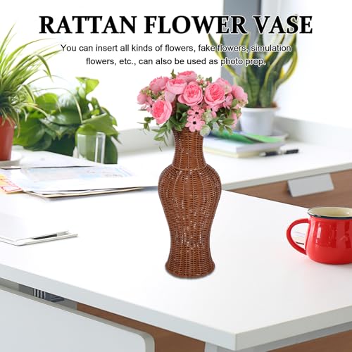 Vase en plastique imitation rotin élégant et incassable - 7