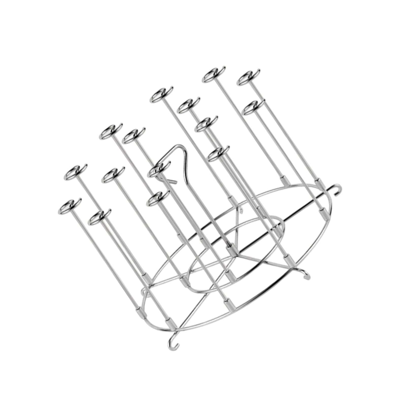 MICFENY 304 Stainless Steel Vertical Skewer Stand for Air Fryers Grilling Space Saving Grills Rack Kitchen Gadget
