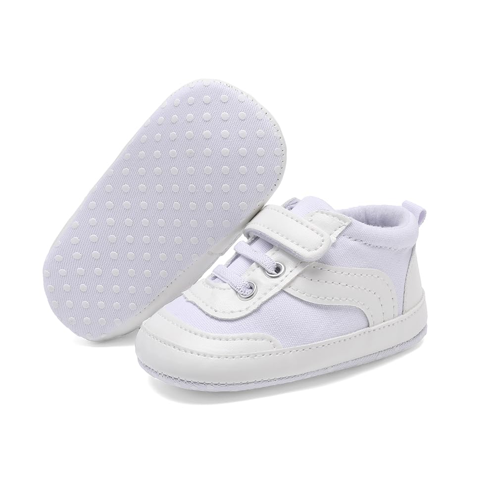 Clowora Unsex - Zapatos de lona para bebé y niña, suela suave, antideslizantes, informales, zapatos planos para bebés y niños pequeños, de 3 a 18 meses