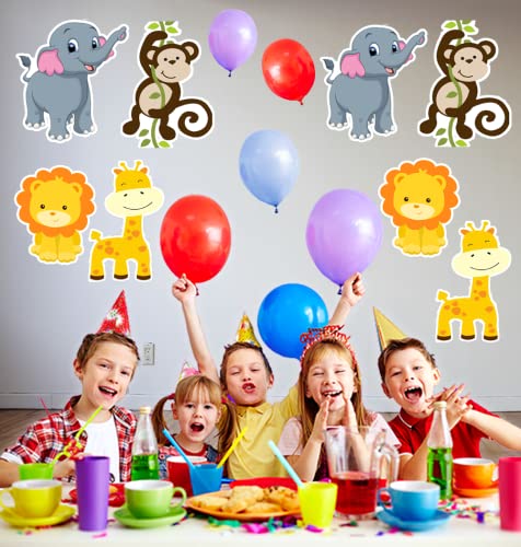Image of WoW Party Studio Jungle Animals 1ft Cardstock Cutouts for Happy Birthday Decorations - 8Pcs
