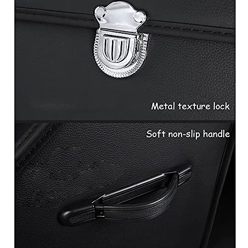 Organizador de maletero de coche, caja de almacenamiento impermeable con base antideslizante, contenedor plegable de 2 niveles para SUV, sedanes, camping, artículos esenciales de viaje, piel sintética