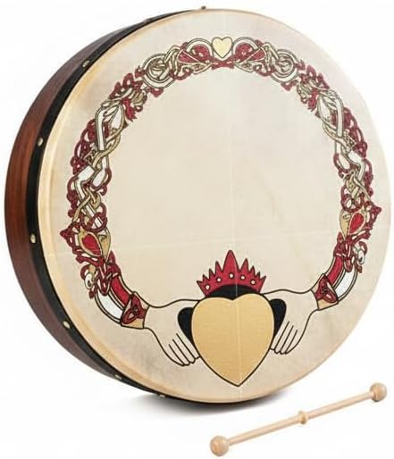 Waltons Bodhrán 8" (Claddagh) - Handcrafted Irish Instrument - Crisp & Musical Tone - Hardwood Beater Included w/Purchase
