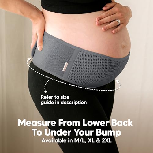 Image of Maternity Belly Band for Pregnancy - Soft & Breathable Pregnancy Belly Support Belt - Pelvic Support Bands - Tummy Band Sling for Pants - Pregnancy Back Brace (Mystic Gray, One Size)