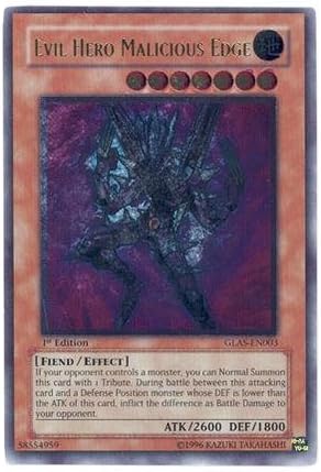 Yu-Gi-Oh! - Evil Hero Malicious Edge (GLAS-EN003) - Gladiators Assault - 1st Edition - Ultimate Rare