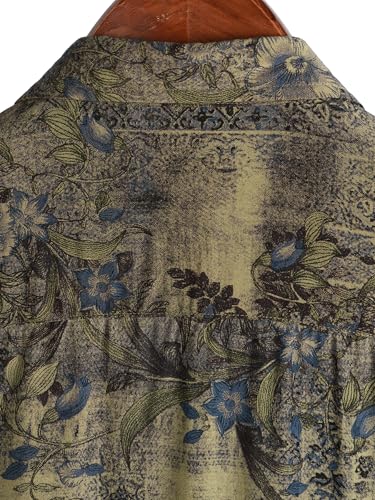 Image of JOTOOK Mens Hawaiian Shirt Short Sleeve Button Down Tropical Shirts Casual Floral Summer Beach Shirt