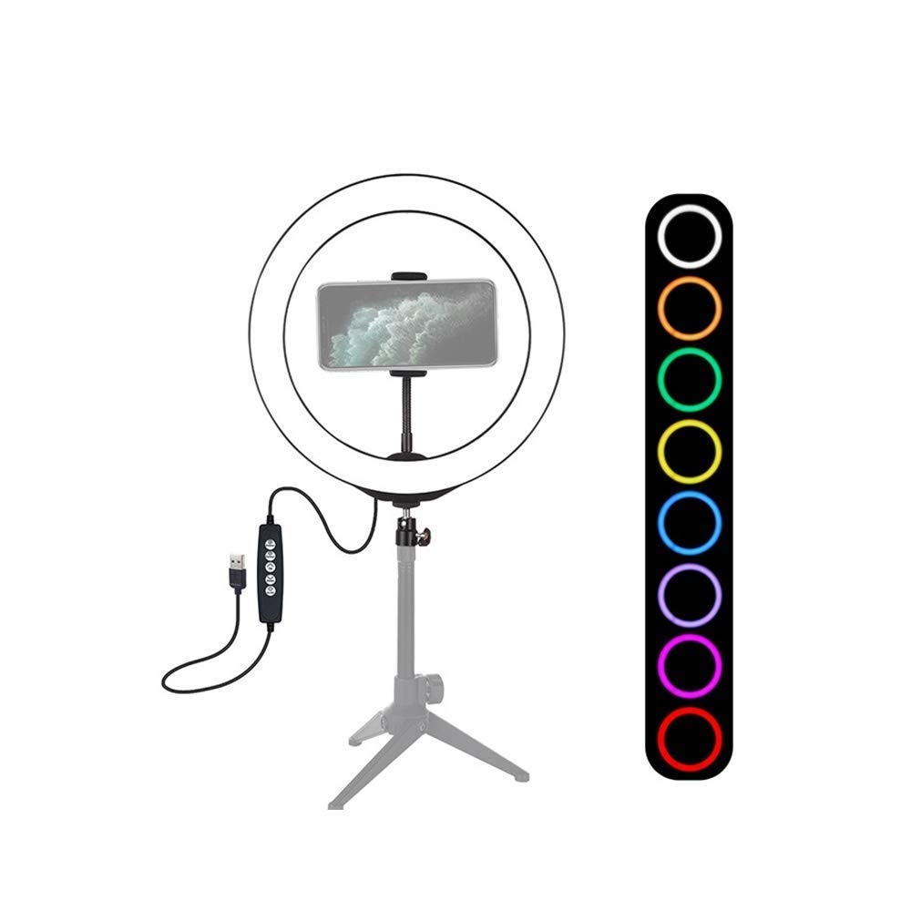 Luce ad Anello LED da 7,6 '' Luce ad Anello per Selfie ， Luce ad Anello dimmerabile RGB ， per Telefono TikTok Trucco Youtube Video Blogger Ripresa, Ritratto, Selfie