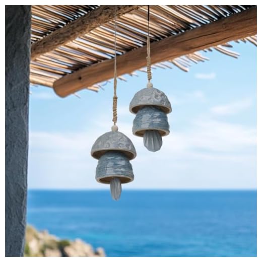 DiliComing Outdoor Wind Chimes Garden Decor - 2-Pack Ceramic Wind Chimes for Outside Deep Tone Memorial WindChimes Weather Resistant Outdoor Porch Front Door Sympathy Bell Gift for Mom Grandma