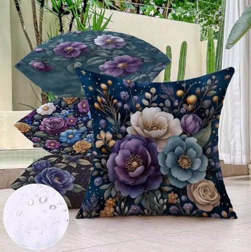 Coussin extérieur imperméable 55x55cm violet pour protéger et embellir votre canapé - 4