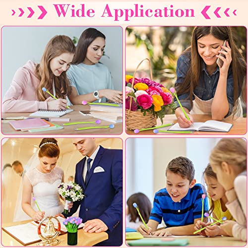 36 Pack Color Changing Flower Pens Creative Plant Ballpoint Cute Pens Tulip Aesthetic Fun Ballpoint Valentines Day Gifts Party Favor Decor for School Home Office Stationery Store Kids 0.5 mm Black Ink