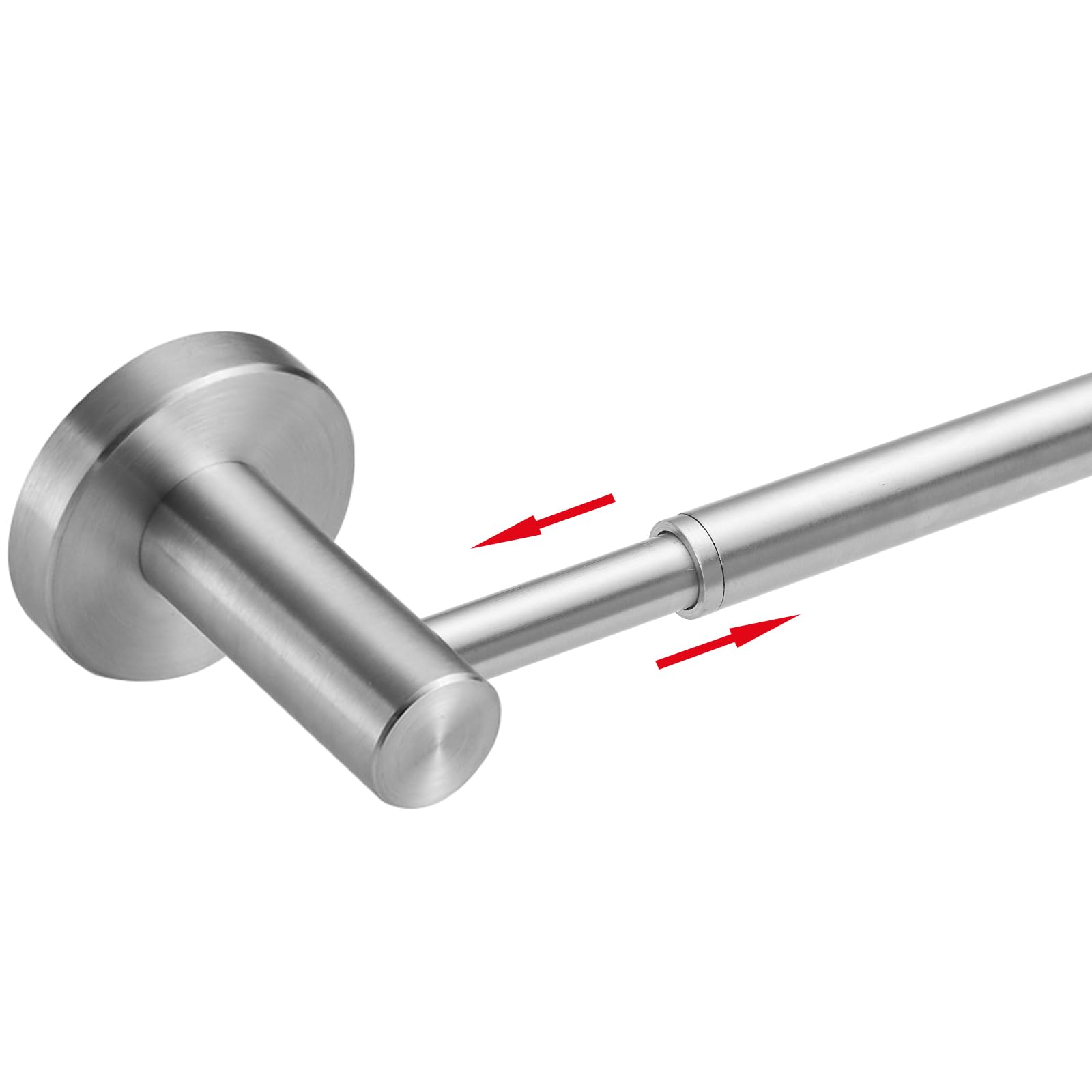 BESy, Adjustable 16" to 27" Single Bathroom Towel Rack SUS304 Stainless Steel Towel Holder, Wall Mount with Screws