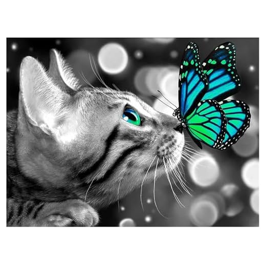 DIY pintura diamantes cuadros grandes gato mariposa 50x40 cm diamond painting square principiantes piedras adultos niños cuadro de punto de cruz manualidades mosaico puzzle de diamantes grandes decor
