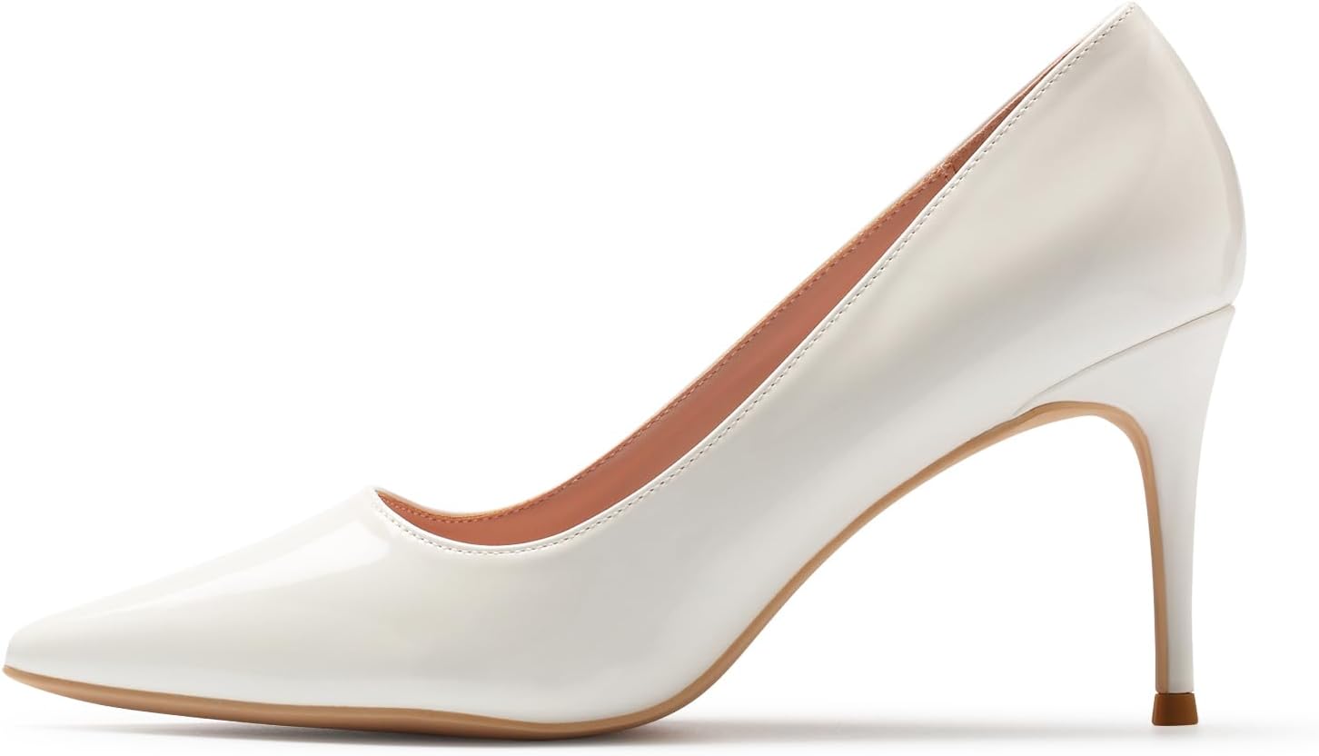 GENSHUO High Heels Pumps for Women Closed Toe 3 Inch Stillettos Heels Dress Shoes - Image 3