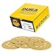 Dura-Gold - Premium - 100 Grit - 5" Gold Sanding Discs - 8-Hole Dustless Hook and Loop for DA Sander - Box of 50 Finishing Sandpaper Discs for Woodworking or Automotive