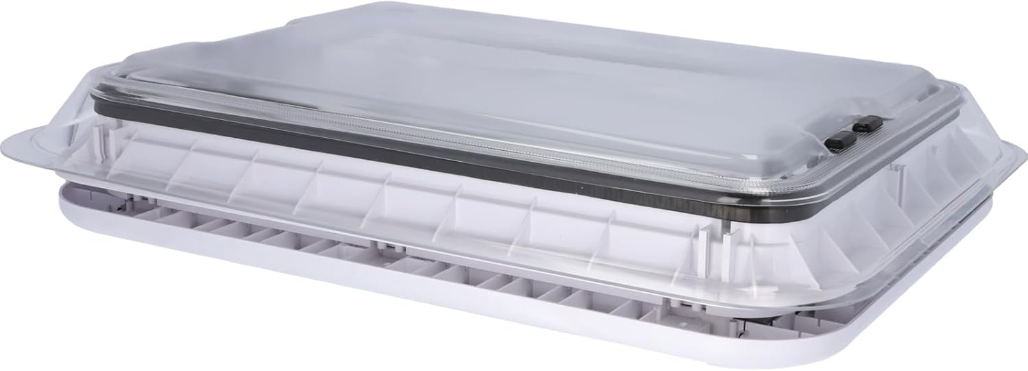 Claraboya Camper 70x50 cm Transparente Ahumada con Oscurecedor y Mosquitera, Ventana de Techo para Caravana, Autocaravana y Furgoneta Camper, Homologación 43R