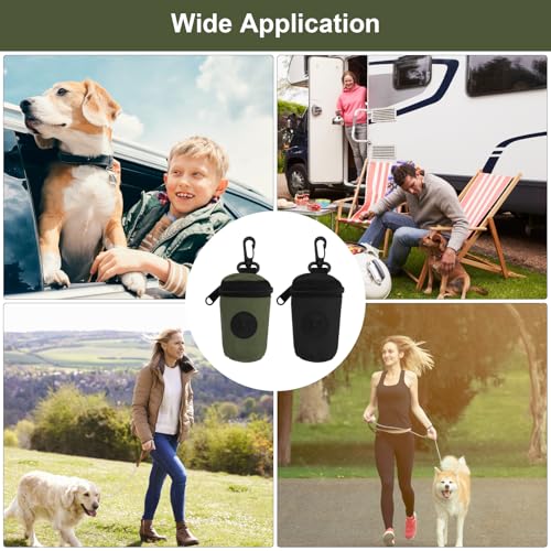 Kotbeutelspender Hund Outdoor 2 Stück Kompakter Hundekotbeutelhalter aus 900D Polyester Seitliche Öffnung Reißverschluss & Karabiner Ideal für Spaziergänge Reisen Camping mit Haustieren