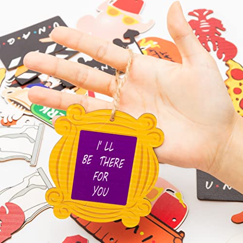 25Pcs Friend Novelty Wood Christmas Ornaments Friend Wood Decor Tv Show Theme Pendant Hanging Embellishments Holiday Decorations With Ropes For Birthday Party Favor Supplies #TOP3
