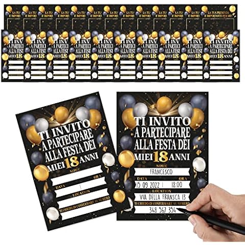 Invitaciones cumpleaños 18 años niño oro negro originales Cover