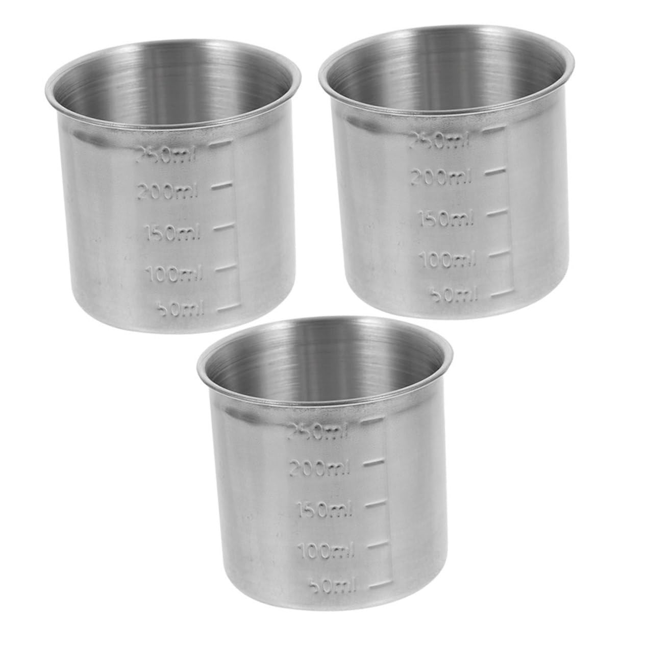 Amosfun Lot De 4 Tasses À Mesurer Ménagères Règle Graduée Tasses De Cuisson En Acier Inoxydable Portables Pour 3 Pièces X 4